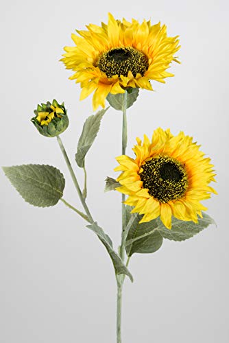 Sonnenblume Deluxe 3-Fach 65cm LM Kunstblumen künstliche Blumen Sonnenblumen von Seidenblumen Roß