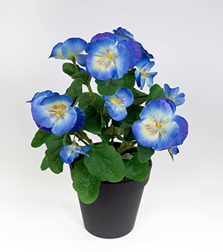 Stiefmütterchen 30cm im Topf FT Kunstpflanzen künstliche Veilchen Blumen Kunstblumen (blau) von Seidenblumen Roß
