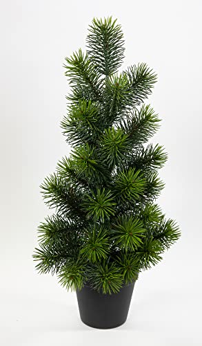 Tannenbaum 52x24cm im Topf DP künstlicher Weihnachtsbaum Kunststoff 100% PE Tanne Spritzguss von Seidenblumen Roß