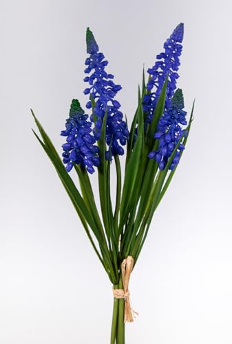 Traubenhyazinthe 4er-Bund 28cm FT Kunstblumen künstliche Hyazinthe Blumen Seidenblumen (Lila) von Seidenblumen Roß