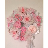 stoffblumenkranz in Rosa Wohndeko Türschmuck stoffblumenkranz in Rosa Wohndeko Türschmuck von SeidenblumenDesigns