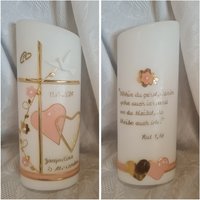 Hochzeitskerze Schräg Oval Oder Rund 25 X 8 cm Reinweiss Apricot Silber. Wunschtext Auf Der Rückseite. Herz Blume Kreuz Taube Hochzeitskerze Schräg Oval Oder Rund 25 X 8 cm Reinweiss Apricot Silber. Wunschtext Auf Der Rückseite. Herz Blume Kreuz Taube von Seifenfeeshop