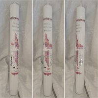 Kommunionkerze Taufkerze 40 X 4, 5, 35 5 cm Weiß Elfenbein Weiss Oder Elfenbein. Pink Beere Rosa Marmoriert Silber Taube Kelch Kreuz von Seifenfeeshop