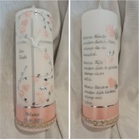 Taufkerze Reinweiss 25x8 cm Rund Oder Schräg Oval Rosa Name Taufdatum Wunschtext Psalm Taufspruch Farblich Individuell Taufkerze Reinweiss 25x8 cm Rund Oder Schräg Oval Rosa Name Taufdatum Wunschtext Psalm Taufspruch Farblich Individuell von Seifenfeeshop