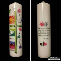 Taufkerze Rund 30 X 7 Regenbogen Bunt Silber Psalm Wunschtext Individuell Kreuz Taube Fisch Name Datum Taufspruch Taufkerze Rund 30 X 7 Regenbogen Bunt Silber Psalm Wunschtext Individuell Kreuz Taube Fisch Name Datum Taufspruch von Seifenfeeshop