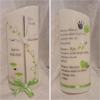 Taufkerze Schräg Oval Oder Rund 25 X 8 cm Reinweiss Silber Grün Mit Wunschtext Taufspruch Psalm . Farblich Individuell Taufkerze Schräg Oval Oder Rund 25 X 8 cm Reinweiss Silber Grün Mit Wunschtext Taufspruch Psalm . Farblich Individuell von Seifenfeeshop