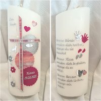 Taufkerze Schräg Oval Oder Rund 25 X8 cm Reinweiss Silber Pink Taube Herzen Kreuz Wunschtext Psalm Taufspruch. Farblich Individuell Taufkerze Schräg Oval Oder Rund 25 X8 cm Reinweiss Silber Pink Taube Herzen Kreuz Wunschtext Psalm Taufspruch. Farblich Individuell von Seifenfeeshop