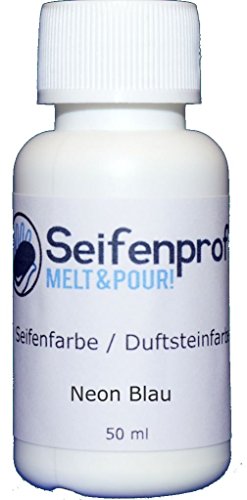 Seifenprofis 50 ml Seifenfarbe (Pigment Blau) Badebomben 100% vegan biologisch Farbe zur Seifenherstellung Normal- oder Pigmentbasis von Seifenprofis