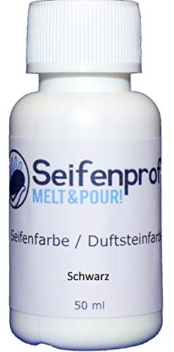 Seifenprofis 50 ml Seifenfarbe (Schwarz) Badebomben 100% vegan biologisch Farbe zur Seifenherstellung Normal- oder Pigmentbasis von Seifenprofis