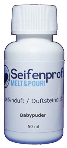 Seifenprofis 50 ml Seifenduft (Babypuder) Duftöl zur Seifenherstellung 100% vegan biologisch Badebomben Kerzenduft Raumduft Seifengießen von Seifenprofis