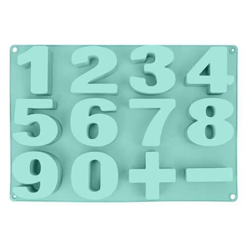 Seifenprofis Zahlen 0-9 extra Groß XXL (7,8cm Zahlen) 3D-Zahlenform, Silikonform, Seifenform, Backform, Schokoladenform, Beton, Kuchen 41 * 27 * 3CM von Seifenprofis