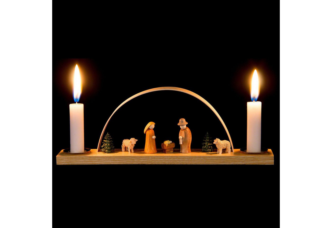 Seiffener Kunsthandwerk Theo Lorenz Schwibbogen Miniaturbogen mit Krippenfiguren (22x7,5cm) von Theo Lorenz Kunsthandw von Seiffener Kunsthandwerk Theo Lorenz