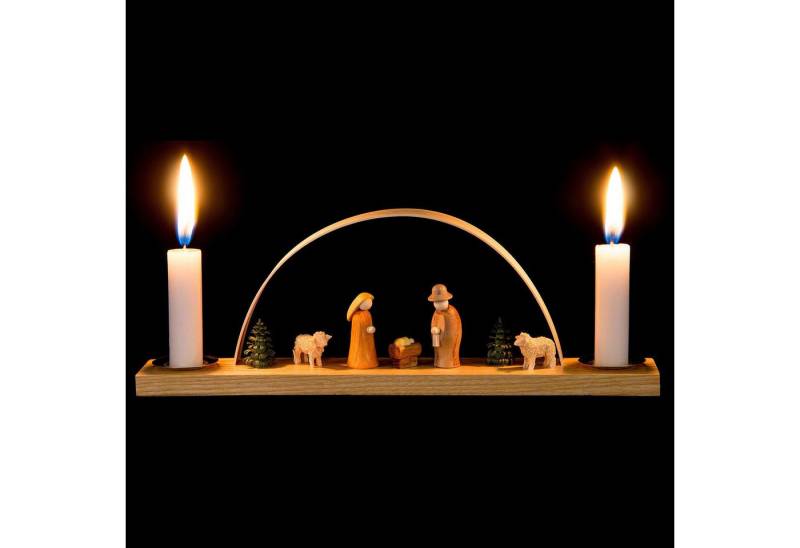 Seiffener Kunsthandwerk Theo Lorenz Schwibbogen Miniaturbogen mit Krippenfiguren (22x7,5cm) von Theo Lorenz Kunsthandw von Seiffener Kunsthandwerk Theo Lorenz