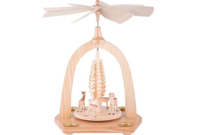 Seiffener Kunsthandwerk Theo Lorenz Weihnachtspyramide 1-stöckige Pyramide Rehe (23cm) von Theo Lorenz Kunsthandwerk von Seiffener Kunsthandwerk Theo Lorenz