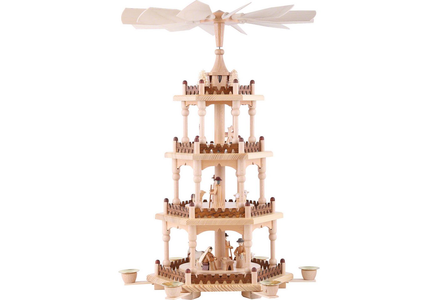 Seiffener Kunsthandwerk Theo Lorenz Weihnachtspyramide 4-stöckige Pyramide Krippenszene (51cm) von Theo Lorenz Kunsthandwerk von Seiffener Kunsthandwerk Theo Lorenz