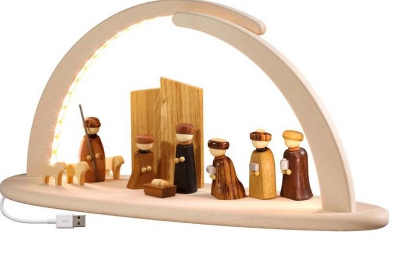 Seiffener Volkskunst eG LED Schwibbogen Bogen groß Christi Geburt LED inkl. USB-Stecker von Seiffener Volkskunst eG