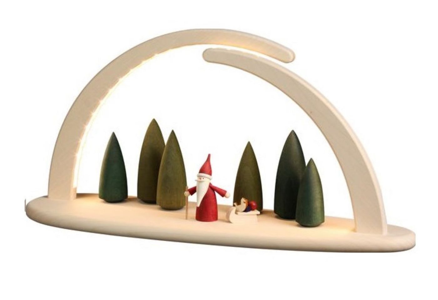 Seiffener Volkskunst eG LED Schwibbogen Bogen groß Weihnachtswichtel LED inkl. USB-Stecker von Seiffener Volkskunst eG