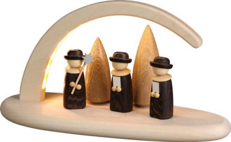 Seiffener Volkskunst eG LED Schwibbogen Lichterbogen klein - Bogen Weihnachtssänger LED inkl. USB-Stecker von Seiffener Volkskunst eG