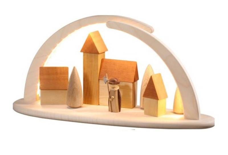 Seiffener Volkskunst eG LED Schwibbogen Moderner Bogen groß Nachtwächter LED inkl USB Stecker von Seiffener Volkskunst eG