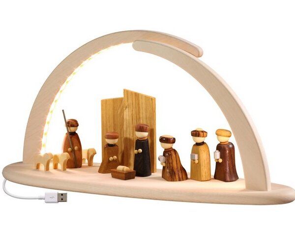 Seiffener Volkskunst eG Moderner Schibbogen Christi Geburt Lichterbogen mit LED Beleuchtung Seiffener Volkskunst eG Moderner Schibbogen Christi Geburt Lichterbogen mit LED Beleuchtung von Seiffener Volkskunst eG