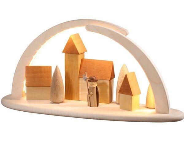 Seiffener Volkskunst eG Moderner Schibbogen Nachtwächter Lichterbogen mit LED Beleuchtung von Seiffener Volkskunst eG