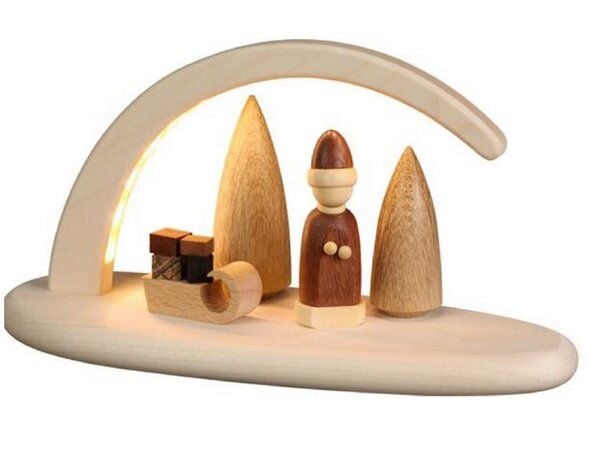 Seiffener Volkskunst eG Moderner kleiner Schibbogen natur Weihnachtsmotiv natur Lichterbogen mit LED Beleuchtung von Seiffener Volkskunst eG