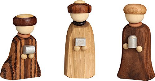Miniatur Figuren Heilige 3 Könige 3-teilig Größe ca. 7 cm Erzgebirgskunst, Weihnachtsdeko, Weihnachten, Holzmann, Holzfigur von Seiffener Volkskunst