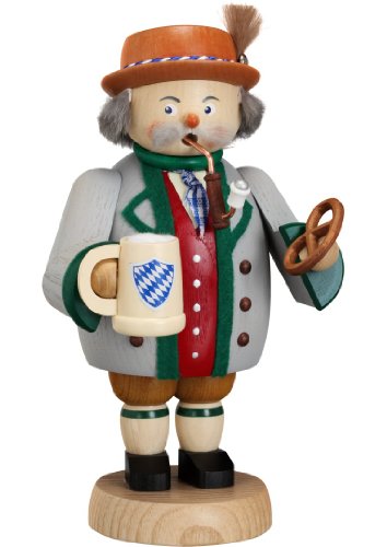 Seiffener Volkskunst | Räuchermännchen Erzgebirge | Gemütliche Typen 19 cm | Räucherfigur | Erzgebirgische Volkskunst | 12663 | Bayer von Seiffener Volkskunst