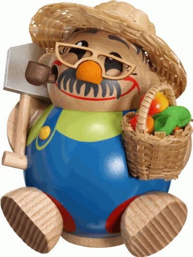Räuchermann - Räuchermännchen Kugelräucherfigur Gärtner - 11 cm - Original Erzgebirge Räuchermännchen Räuchermann - Seiffener Volkskunst Seiffen von Seiffener Volkskunst