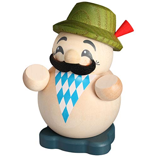 Seiffener Volkskunst | Deko Räuchermann | Mini Cool-Man Räuchermännchen 9 cm | Schneemann | Original Erzgebirge | 19621 | als Bayer von Seiffener Volkskunst