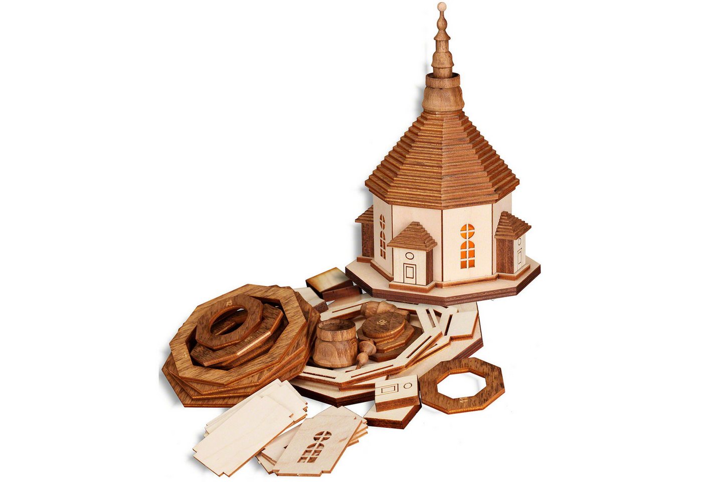 Seiffener Volkskunst Dekofigur Bastelset Seiffener Kirche mit Beleuchtung (17cm) von Seiffener Volksk von Seiffener Volkskunst