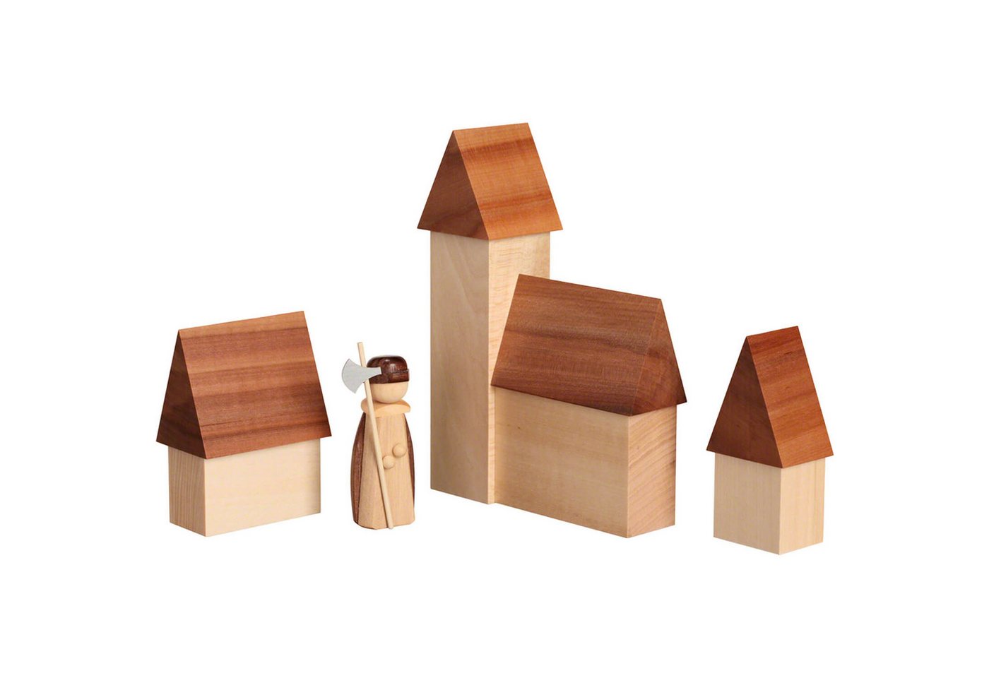 Seiffener Volkskunst Dekofigur Nachtwächterwichtel mit Stadtszene (15cm) von Seiffener Volkskunst von Seiffener Volkskunst