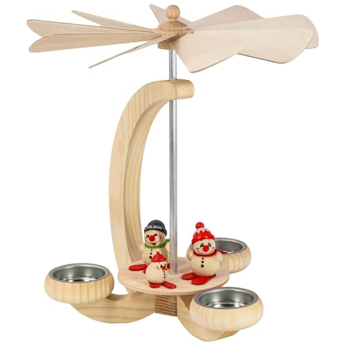 Seiffener Volkskunst | Erzgebirge Pyramide Weihnachtspyramide Teelichtpyramide | Handwerkskunst aus Deutschland | echte Handarbeit | 25 cm | Cool - Man von Seiffener Volkskunst