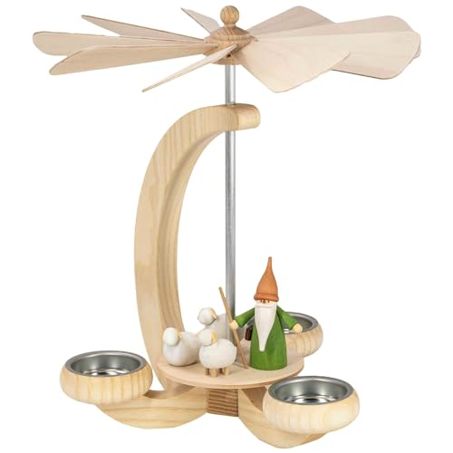 Seiffener Volkskunst | Erzgebirge Pyramide Weihnachtspyramide Teelichtpyramide | Handwerkskunst aus Deutschland | echte Handarbeit | 25 cm | Schäferwichtel Seiffener Volkskunst | Erzgebirge Pyramide Weihnachtspyramide Teelichtpyramide | Handwerkskunst aus Deutschland | echte Handarbeit | 25 cm | Schäferwichtel von Seiffener Volkskunst