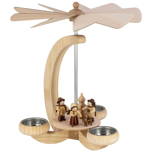 Seiffener Volkskunst | Erzgebirge Pyramide Weihnachtspyramide Teelichtpyramide | Handwerkskunst aus Deutschland | echte Handarbeit | 25 cm | Waldleute Seiffener Volkskunst | Erzgebirge Pyramide Weihnachtspyramide Teelichtpyramide | Handwerkskunst aus Deutschland | echte Handarbeit | 25 cm | Waldleute von Seiffener Volkskunst