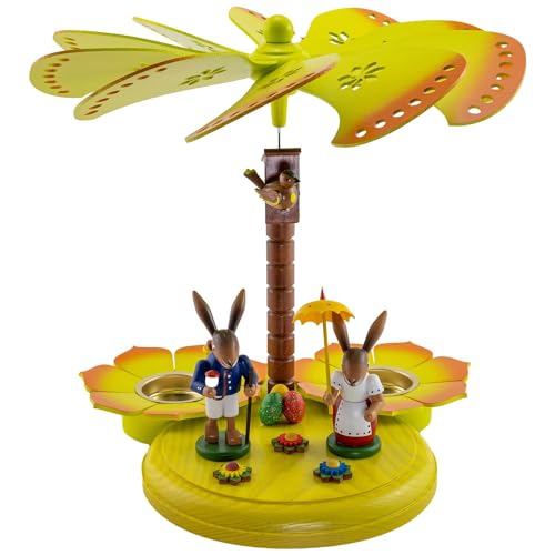 Seiffener Volkskunst Jan Legler | Pyramide aus dem Erzgebirge | Osterdeko Osterpyramide | 24x23x24 cm | Hasenpaar Seiffener Volkskunst Jan Legler | Pyramide aus dem Erzgebirge | Osterdeko Osterpyramide | 24x23x24 cm | Hasenpaar von Seiffener Volkskunst