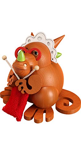 Seiffener Volkskunst | Kugelräucherfigur 10 cm | Räucherdrache | Räuchermännchen | Original Erzgebirge | 19057 |Oma von Seiffener Volkskunst