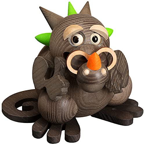 Seiffener Volkskunst | Kugelräucherfigur 9 cm | Räucherdrache | Räuchermännchen | Original Erzgebirge | 19062 | Opa von Seiffener Volkskunst