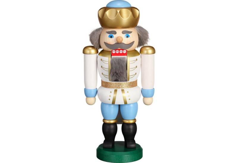 Seiffener Volkskunst Nussknacker Exklusiv König weiß-blau (20cm) Nussknacker von Seiffener Volkskunst von Seiffener Volkskunst