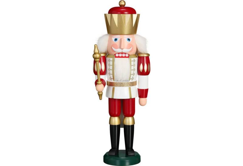 Seiffener Volkskunst Nussknacker Exklusiv König weiß-rot (40cm) Nussknacker von Seiffener Volkskunst von Seiffener Volkskunst