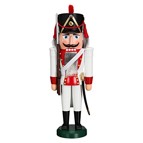 Seiffener Volkskunst Nussknacker Grenadier 39 cm Erzgebirgskunst Weihnachtsdeko Nussknacker Weihnachten Holzmann Holzfigur (rot) von Seiffener Volkskunst