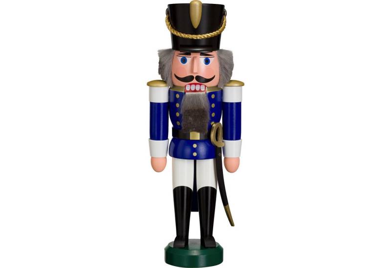 Seiffener Volkskunst Nussknacker Husar blau (28cm) Nussknacker von Seiffener Volkskunst von Seiffener Volkskunst