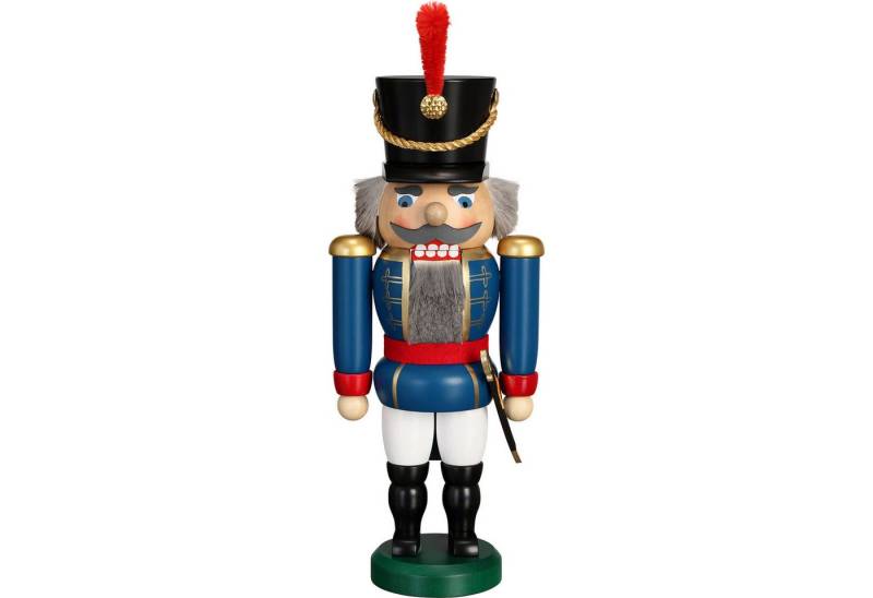 Seiffener Volkskunst Nussknacker Husar blau (28cm) Nussknacker von Seiffener Volkskunst von Seiffener Volkskunst
