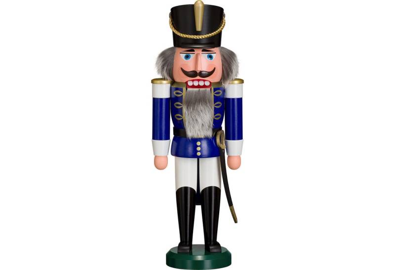 Seiffener Volkskunst Nussknacker Husar blau (37cm) Nussknacker von Seiffener Volkskunst von Seiffener Volkskunst