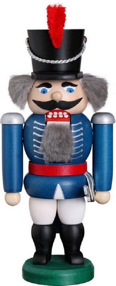 Seiffener Volkskunst Nussknacker Nussknacker Husar aus Holz blau ca. 20 cm Erzgebirge Handarbeit, Original Erzgebirge Seiffener Volkskunst Nussknacker Nussknacker Husar aus Holz blau ca. 20 cm Erzgebirge Handarbeit, Original Erzgebirge von Seiffener Volkskunst