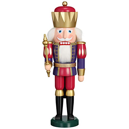 Seiffener Volkskunst Nussknacker König exklusiv 40 cm hoch Figur aus Holz Original Erzgebirgskunst Gold-Indigo-Himbeer Seiffener Volkskunst Nussknacker König exklusiv 40 cm hoch Figur aus Holz Original Erzgebirgskunst Gold-Indigo-Himbeer von Seiffener Volkskunst