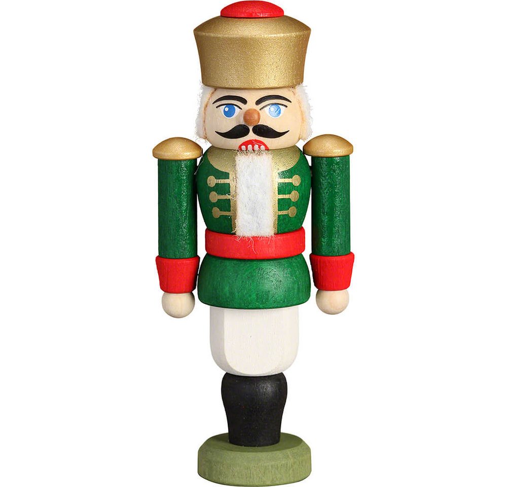 Seiffener Volkskunst Nussknacker König grün (9cm) Nussknacker von Seiffener Volkskunst von Seiffener Volkskunst