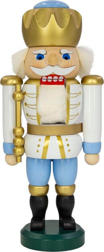 Seiffener Volkskunst eG Nussknacker Nussknacker Exklusiv König weiß blau BxHxT 10x25x7cm NEU von Seiffener Volkskunst eG