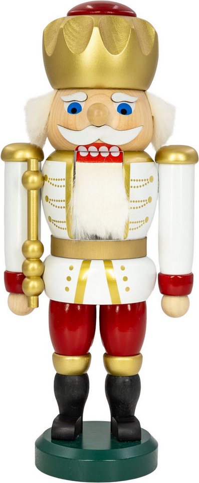 Seiffener Volkskunst Nussknacker Nussknacker Exklusiv König weiß rot BxHxT 10x25x7cm NEU von Seiffener Volkskunst