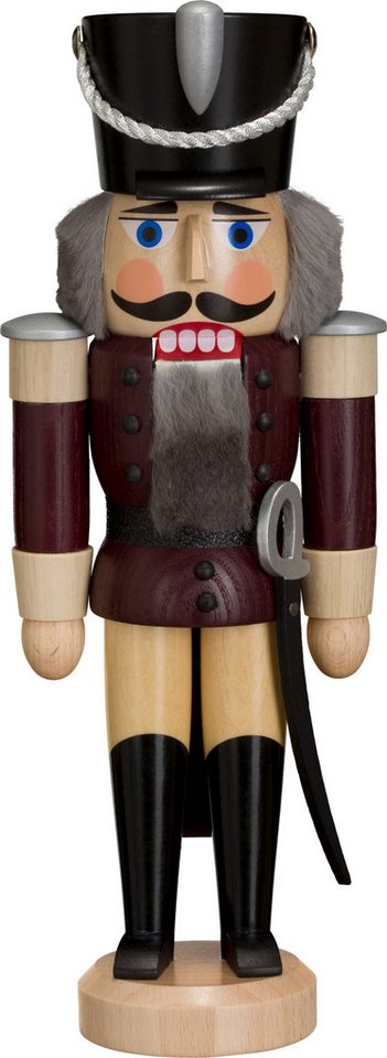 Seiffener Volkskunst Nussknacker Nussknacker Husar aubergine der Volkskunst eG aus Seiffen, Handarbeit aus dem Erzgebirge von Seiffener Volkskunst
